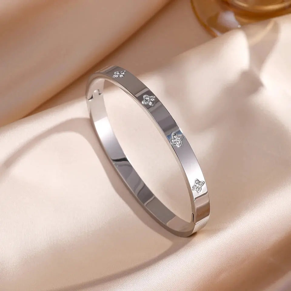 ZAKOL 5/1 pièces ensemble de bracelets en acier inoxydable incrusté de zircone scintillante pour femmes bracelets empilables mode ne se décolore pas bijoux cadeau YOUR DESIRE