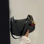 Sac à main en cuir PU pour femmes, polyvalent, mode, couleur unie, pendentif cerise, sac à bandoulière décontracté, sac de transport, sac sous les bras pour filles YOUR DESIRE