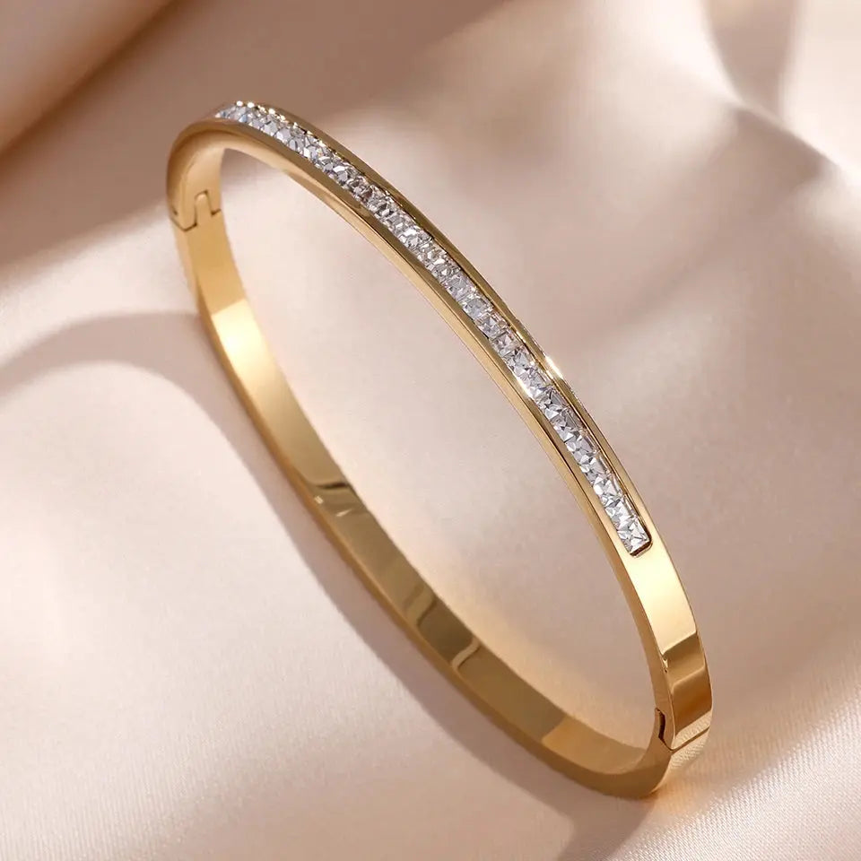 ZAKOL 5/1 pièces ensemble de bracelets en acier inoxydable incrusté de zircone scintillante pour femmes bracelets empilables mode ne se décolore pas bijoux cadeau YOUR DESIRE