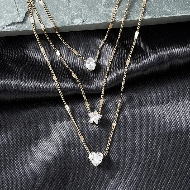 ChimZunderes-Collier pendentif multicouche pour femme, tour de cou JOChoker, bijoux brillants, cadeau de fête, mode féminine YOUR DESIRE