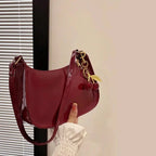 Sac à main en cuir PU pour femmes, polyvalent, mode, couleur unie, pendentif cerise, sac à bandoulière décontracté, sac de transport, sac sous les bras pour filles YOUR DESIRE