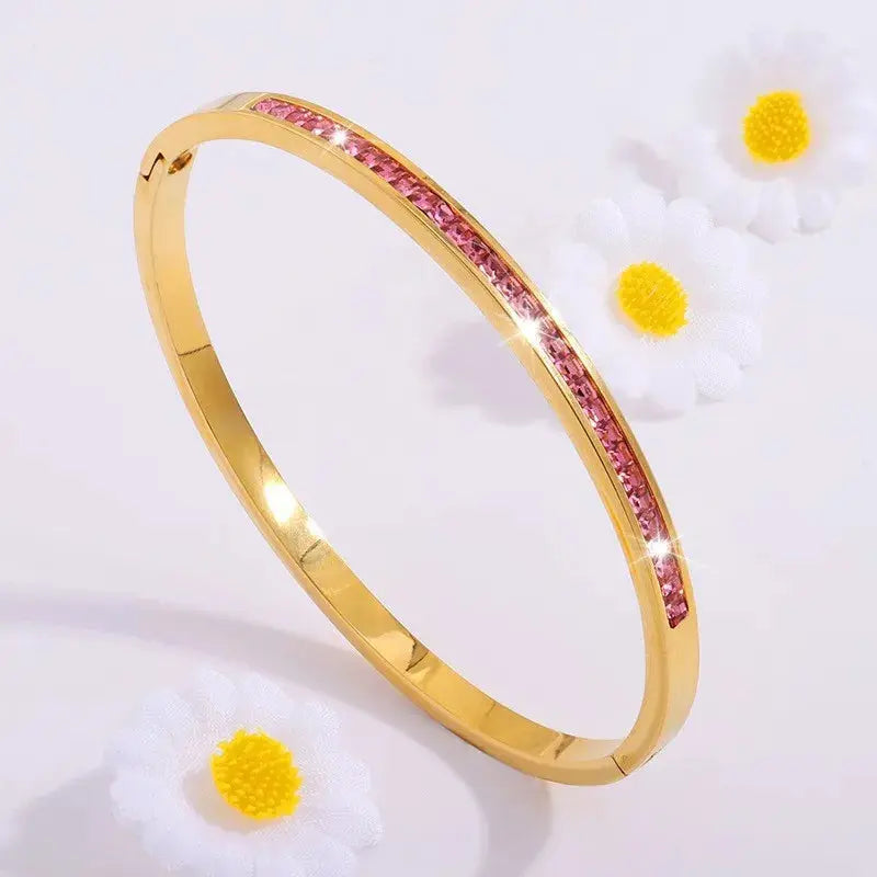 ZAKOL 5/1 pièces ensemble de bracelets en acier inoxydable incrusté de zircone scintillante pour femmes bracelets empilables mode ne se décolore pas bijoux cadeau YOUR DESIRE