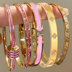 ZAKOL 5/1 pièces ensemble de bracelets en acier inoxydable incrusté de zircone scintillante pour femmes bracelets empilables mode ne se décolore pas bijoux cadeau YOUR DESIRE