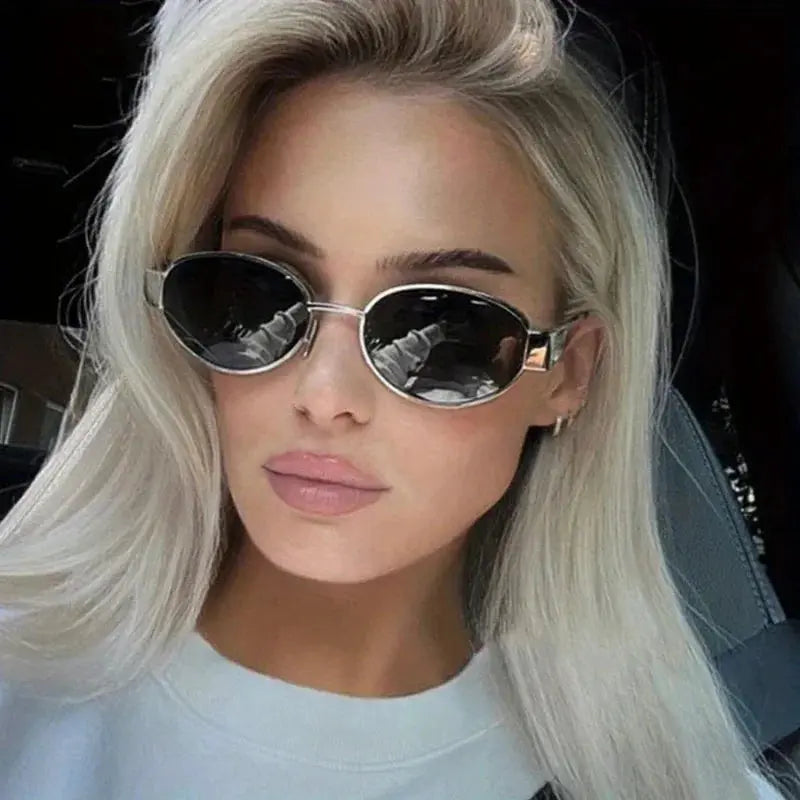 Lunettes de soleil ovales pour femmes et hommes, monture métallique tendance, nuances classiques YOUR DESIRE