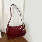 Sac à main en cuir PU pour femmes, polyvalent, mode, couleur unie, pendentif cerise, sac à bandoulière décontracté, sac de transport, sac sous les bras pour filles YOUR DESIRE