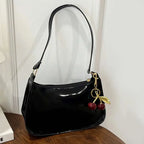 Sac à main en cuir PU pour femmes, polyvalent, mode, couleur unie, pendentif cerise, sac à bandoulière décontracté, sac de transport, sac sous les bras pour filles YOUR DESIRE