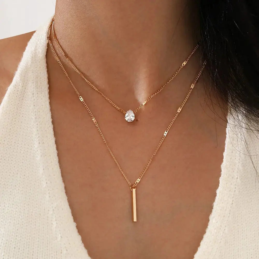 ChimZunderes-Collier pendentif multicouche pour femme, tour de cou JOChoker, bijoux brillants, cadeau de fête, mode féminine YOUR DESIRE