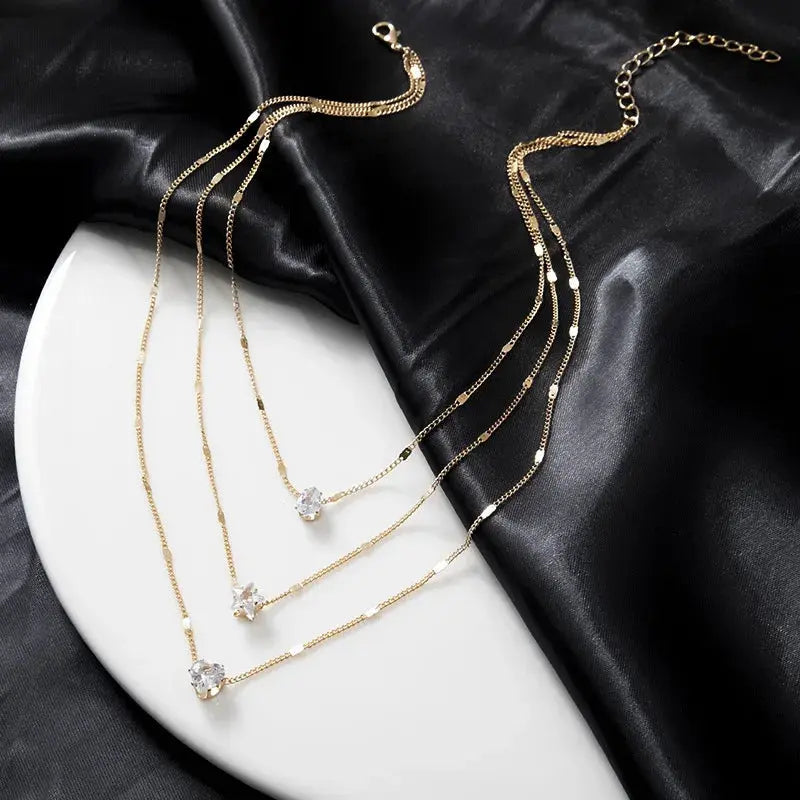 ChimZunderes-Collier pendentif multicouche pour femme, tour de cou JOChoker, bijoux brillants, cadeau de fête, mode féminine YOUR DESIRE