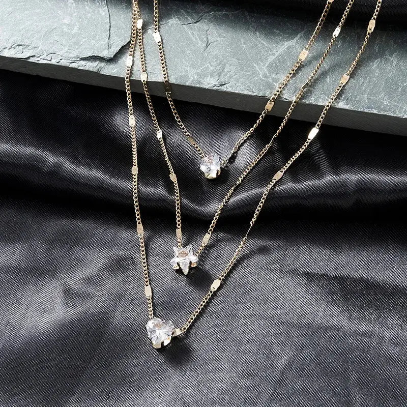ChimZunderes-Collier pendentif multicouche pour femme, tour de cou JOChoker, bijoux brillants, cadeau de fête, mode féminine YOUR DESIRE