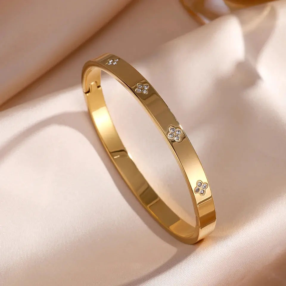 ZAKOL 5/1 pièces ensemble de bracelets en acier inoxydable incrusté de zircone scintillante pour femmes bracelets empilables mode ne se décolore pas bijoux cadeau YOUR DESIRE