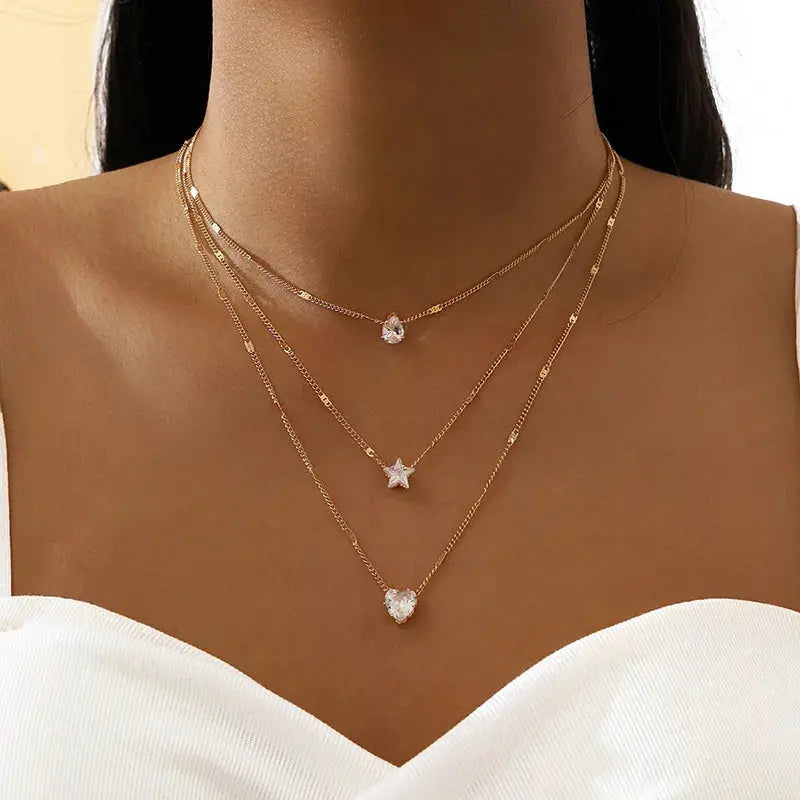 ChimZunderes-Collier pendentif multicouche pour femme, tour de cou JOChoker, bijoux brillants, cadeau de fête, mode féminine YOUR DESIRE